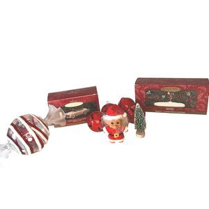 Christmas Lot - Junk Drawer Lot - Troll Ornaments Jingle Bells Large Candy Tree